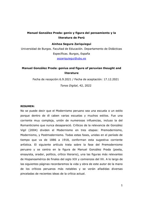 Manuel González Prada: genio y figura del pensamiento y la 